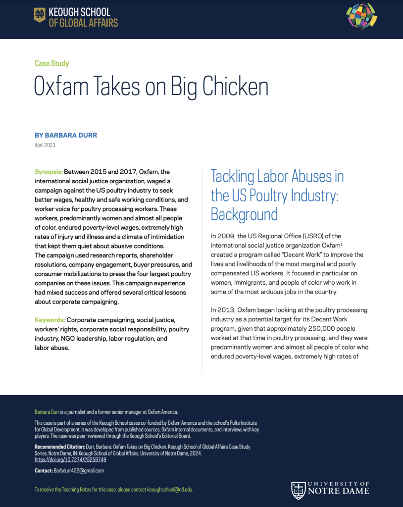 Cover image: Oxfam Takes on Big Chicken